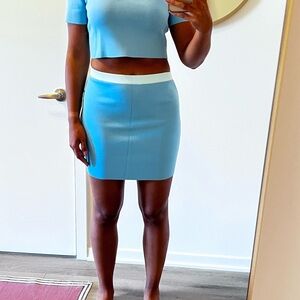 House of Harlow 1960 Light Blue Mini Skirt and crop top